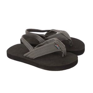 Rainbow Grombow Sandals Kids Size 7/8 Dark Grey Slingback Flip-flops Waterproof